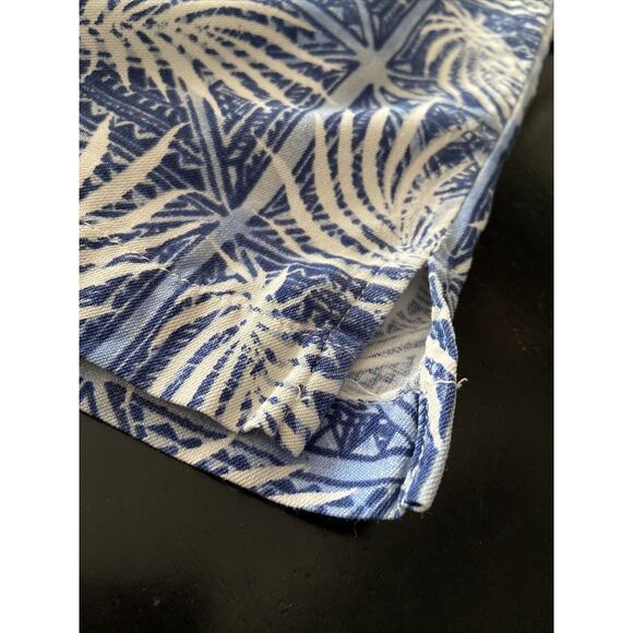 NAT NAST Blue Tropical Palms Button Down Silk Shirt sz XL - Picture 9 of 10